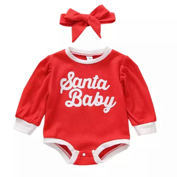 “SANTA BABY BABY ROMPER” - Picture 3 of 3
